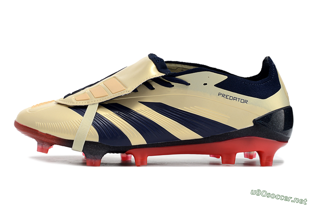 Men's Adidas Predator Elite Foldover Tongue FG Football Boots - Beige/Blue/Black 0