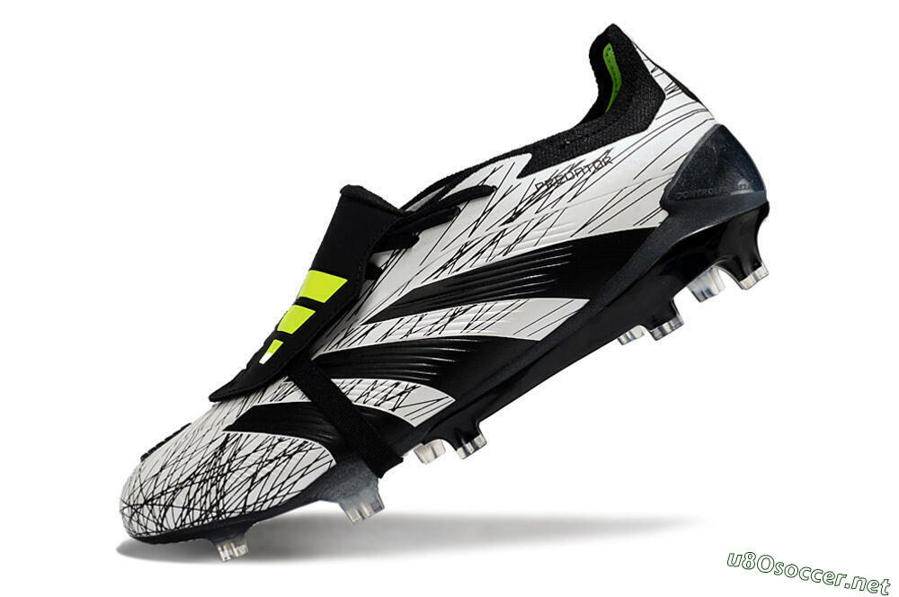 Men's Adidas Predator Elite Foldover Tongue FG Football Boots - White/Black/Yellow 5