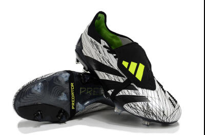 Men's Adidas Predator Elite Foldover Tongue FG Football Boots - White/Black/Yellow