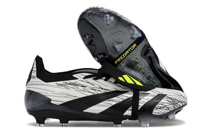 Men's Adidas Predator Elite Foldover Tongue FG Football Boots - White/Black/Yellow