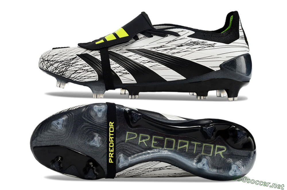 Men's Adidas Predator Elite Foldover Tongue FG Football Boots - White/Black/Yellow 1