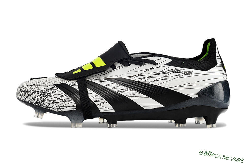 Men's Adidas Predator Elite Foldover Tongue FG Football Boots - White/Black/Yellow 0