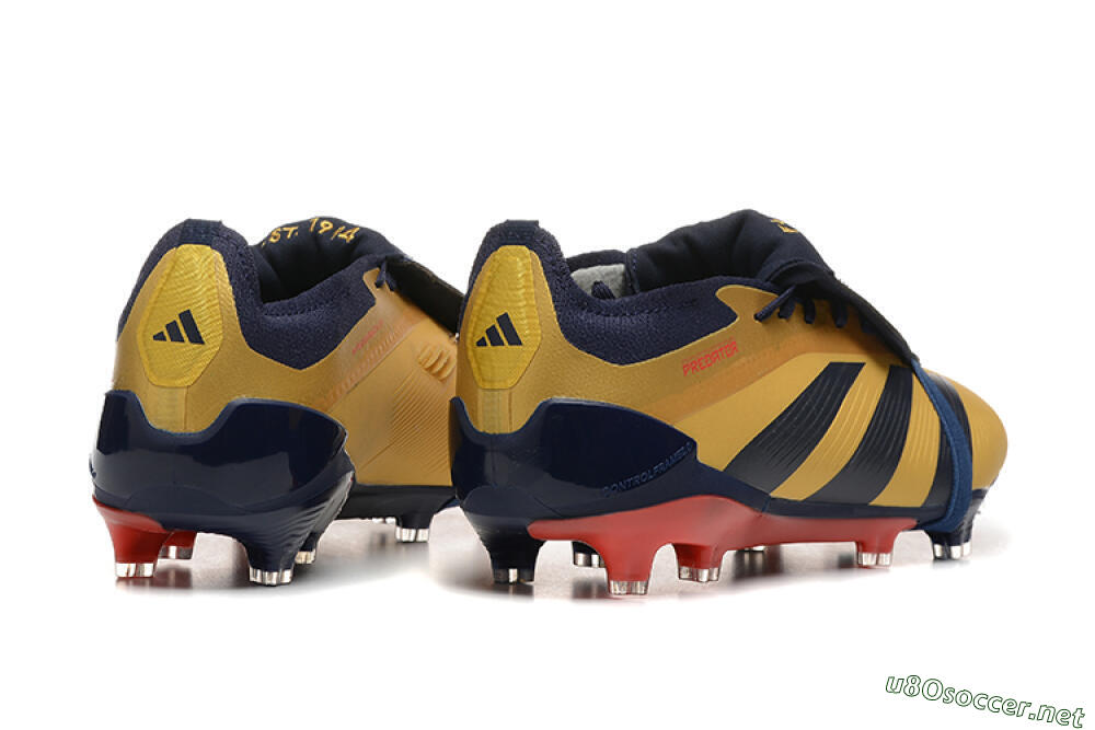 Men's Adidas Predator Elite Foldover Tongue FG Football Boots - Gold/Blue/Red 9