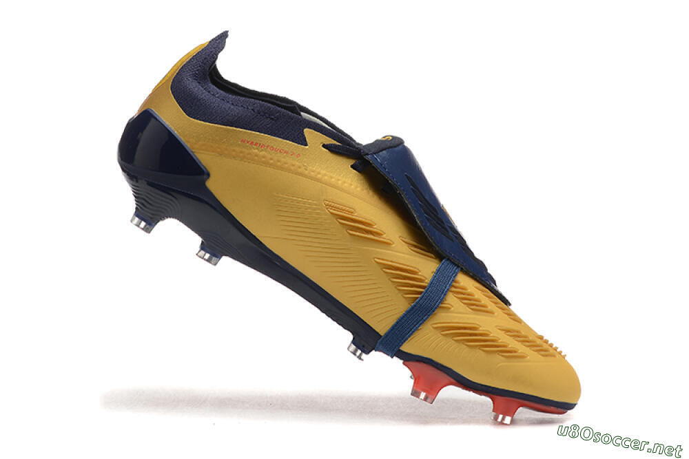Men's Adidas Predator Elite Foldover Tongue FG Football Boots - Gold/Blue/Red 7
