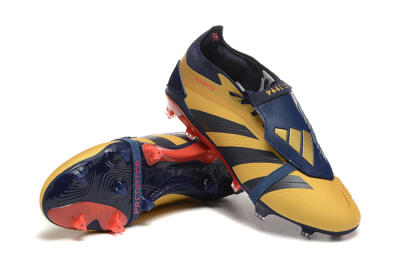 Men's Adidas Predator Elite Foldover Tongue FG Football Boots - Gold/Blue/Red