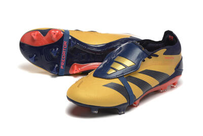 Men's Adidas Predator Elite Foldover Tongue FG Football Boots - Gold/Blue/Red