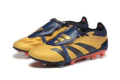 Men's Adidas Predator Elite Foldover Tongue FG Football Boots - Gold/Blue/Red