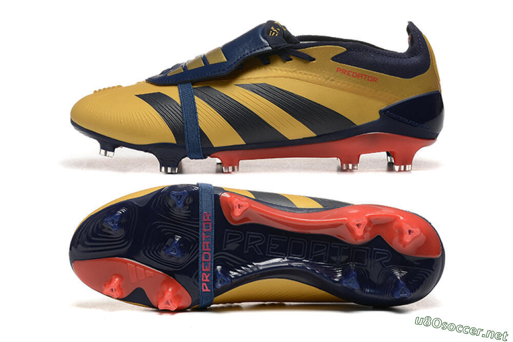 Men's Adidas Predator Elite Foldover Tongue FG Football Boots - Gold/Blue/Red 1