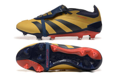 Men's Adidas Predator Elite Foldover Tongue FG Football Boots - Gold/Blue/Red