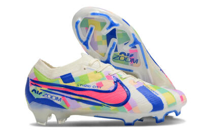 Unisex Nike Air Zoom Mercurial Vapor 15 Elite FG Football Boots - Beige/Blue/Yellow/Pink