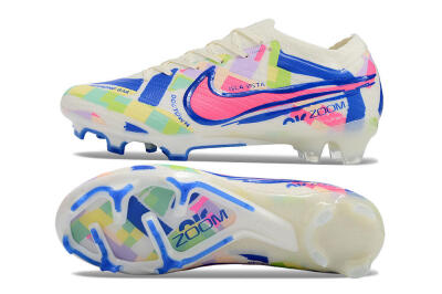 Unisex Nike Air Zoom Mercurial Vapor 15 Elite FG Football Boots - Beige/Blue/Yellow/Pink