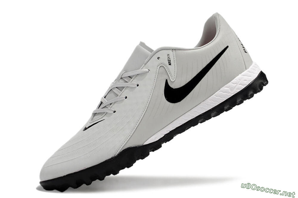 Men's Nike Phantom GX 2 Acad LV8 TF Football Shoes - Grey/Black/White 5