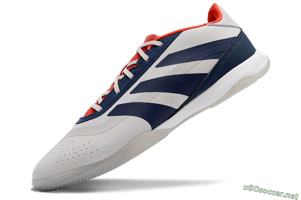 Men's Adidas Predator 24 Elite IC Football Shoes - Grey/Blue/Red 5