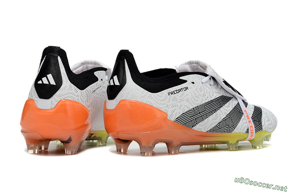 Men's Adidas Predator Elite Foldover Tongue FG Football Boots - White/Black/Orange/Yellow 6