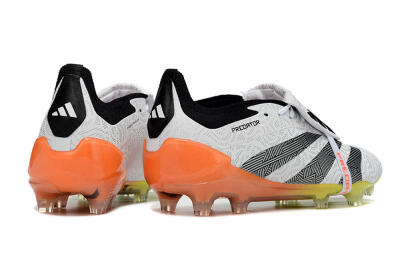 Men's Adidas Predator Elite Foldover Tongue FG Football Boots - White/Black/Orange/Yellow