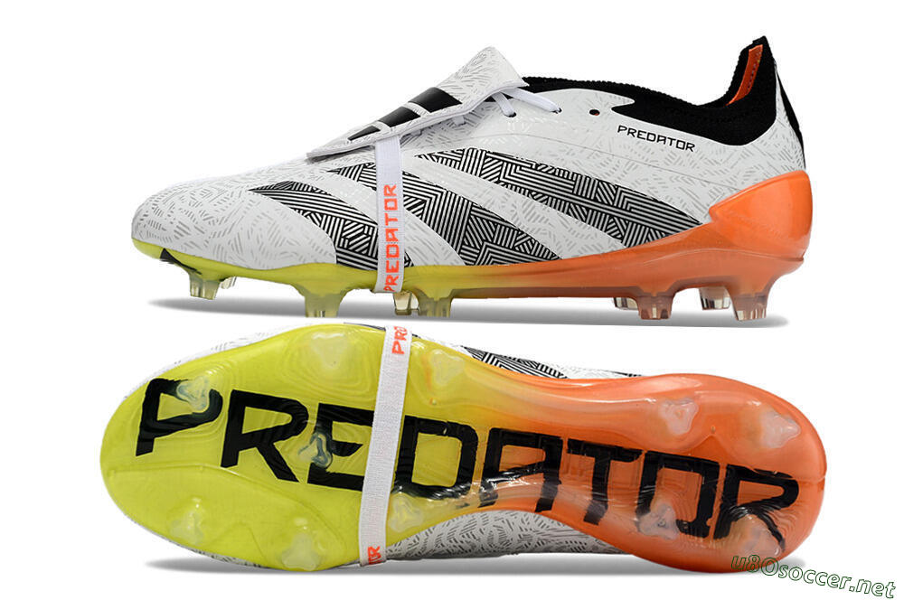Men's Adidas Predator Elite Foldover Tongue FG Football Boots - White/Black/Orange/Yellow 1