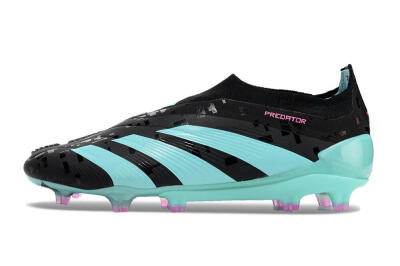 Men's Adidas Predator+ Elite Laceless FG Football Boots - Black/Jade/Pink