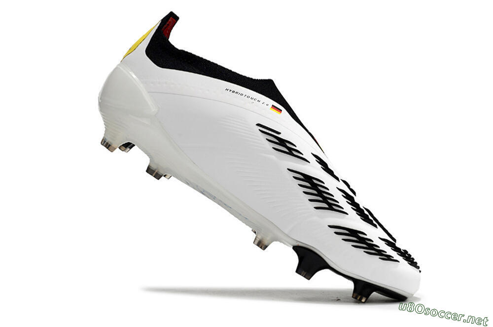 Men's Adidas Predator+ Elite Laceless FG Football Boots - White/Yellow/Red/Black 4