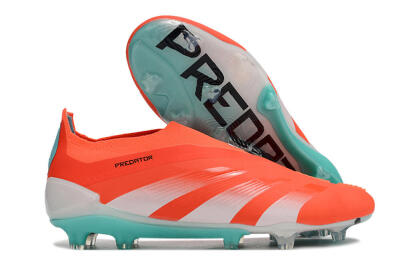Men's Adidas Predator+ Elite Laceless FG Football Boots - Red/White/Jade