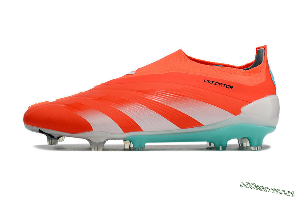 Men's Adidas Predator+ Elite Laceless FG Football Boots - Red/White/Jade 0