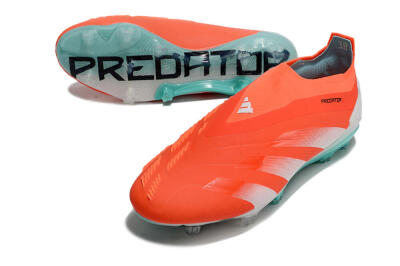Men's Adidas Predator+ Elite Laceless FG Football Boots - Red/White/Jade