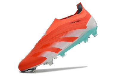 Men's Adidas Predator+ Elite Laceless FG Football Boots - Red/White/Jade