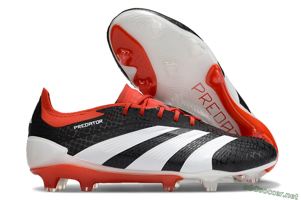 Men's Adidas Predator Elite FG Football Boots - Black/White/Red 2