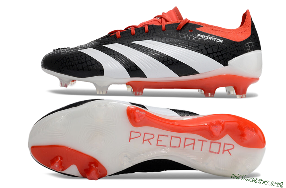 Men's Adidas Predator Elite FG Football Boots - Black/White/Red 1