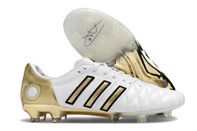 Men's Adidas AdiPure 11Pro X PD25 Trx FG Football Boots - White/Gold/Black