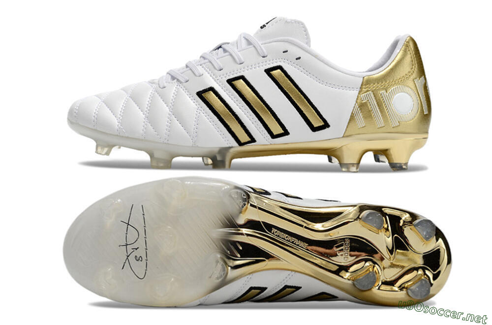 Men's Adidas AdiPure 11Pro X PD25 Trx FG Football Boots - White/Gold/Black 1