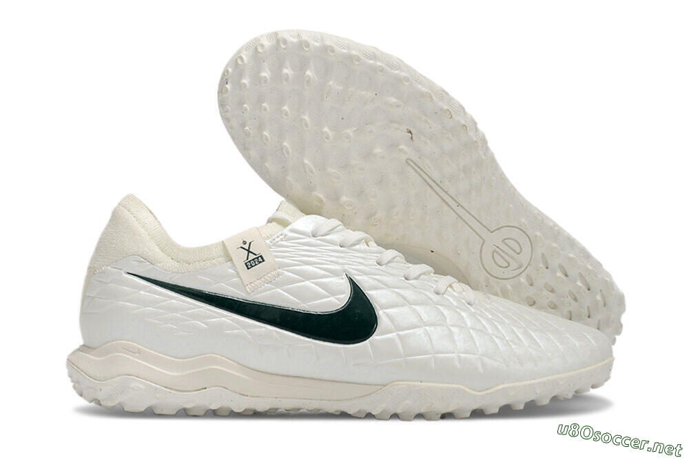 Men's Nike Tiempo Legend 10 Pro TF Football Shoes - White/Green 2