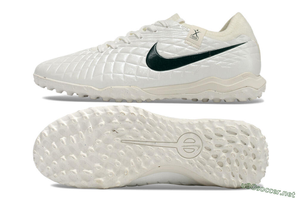 Men's Nike Tiempo Legend 10 Pro TF Football Shoes - White/Green 1