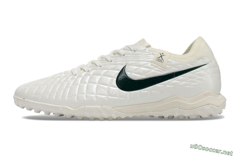Men's Nike Tiempo Legend 10 Pro TF Football Shoes - White/Green 0