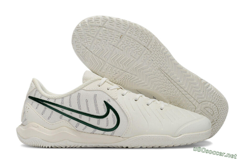 Men's Nike Tiempo Legend 10 Academy IC Football Shoes - White/Green 2