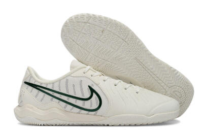Men's Nike Tiempo Legend 10 Academy IC Football Shoes - White/Green