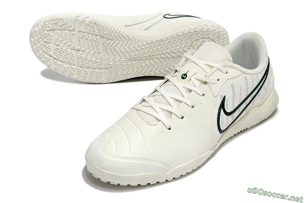 Men's Nike Tiempo Legend 10 Academy IC Football Shoes - White/Green 3