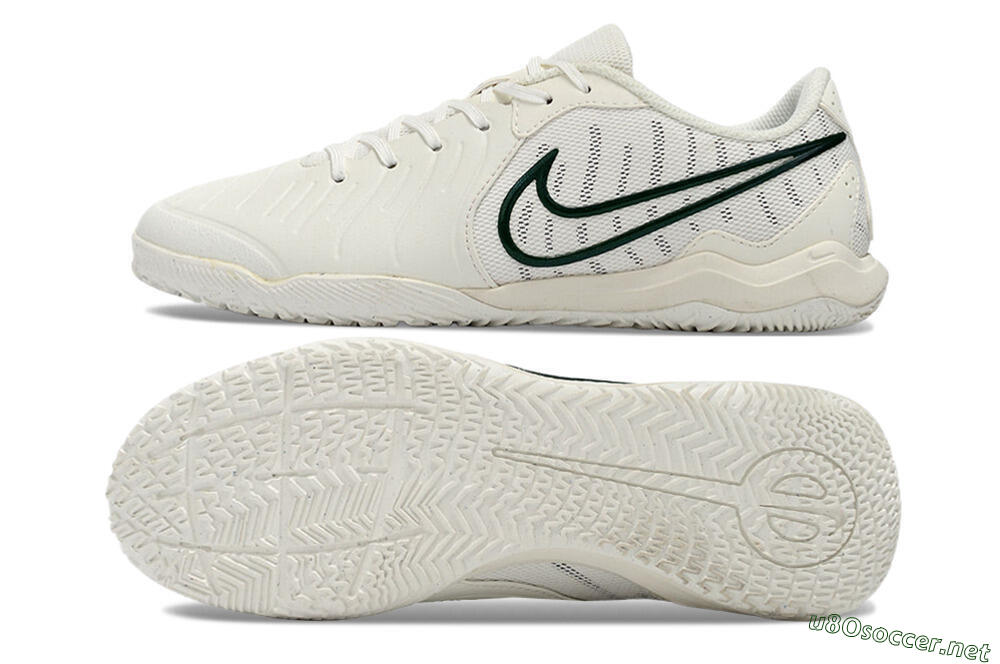 Men's Nike Tiempo Legend 10 Academy IC Football Shoes - White/Green 1