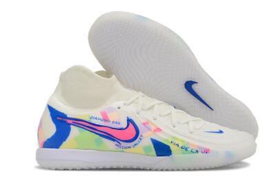 Men's Nike Phantom Luna Elite NU IC Football Shoes - Beige/Blue/Yellow/Pink