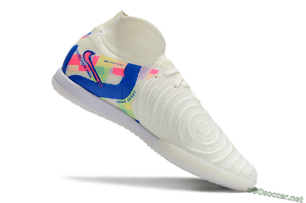 Men's Nike Phantom Luna Elite NU IC Football Shoes - Beige/Blue/Yellow/Pink 4