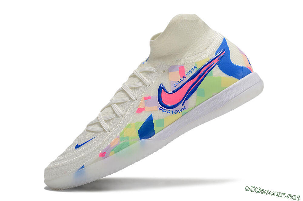 Men's Nike Phantom Luna Elite NU IC Football Shoes - Beige/Blue/Yellow/Pink 5