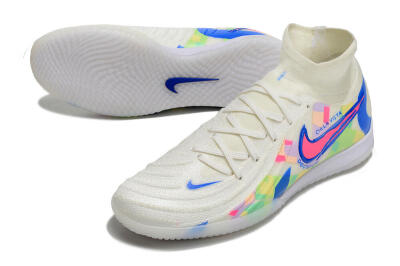 Men's Nike Phantom Luna Elite NU IC Football Shoes - Beige/Blue/Yellow/Pink