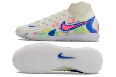 Men's Nike Phantom Luna Elite NU IC Football Shoes - Beige/Blue/Yellow/Pink