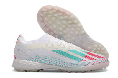 Men's Adidas X Crazyfast.1 TF Football Shoes - White/Red/Jade