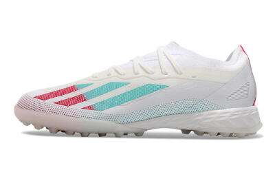 Men's Adidas X Crazyfast.1 TF Football Shoes - White/Red/Jade
