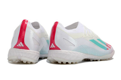 Men's Adidas X Crazyfast.1 TF Football Shoes - White/Red/Jade