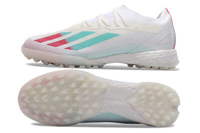 Men's Adidas X Crazyfast.1 TF Football Shoes - White/Red/Jade