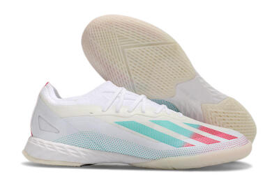 Men's Adidas X Crazyfast.1 IC Football Shoes - White/Red/Jade