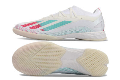 Men's Adidas X Crazyfast.1 IC Football Shoes - White/Red/Jade