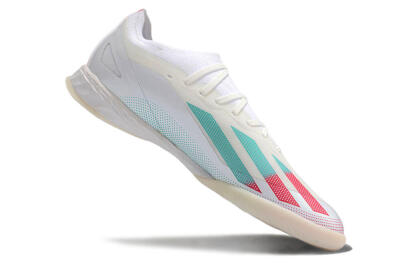 Men's Adidas X Crazyfast.1 IC Football Shoes - White/Red/Jade