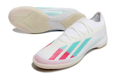 Men's Adidas X Crazyfast.1 IC Football Shoes - White/Red/Jade